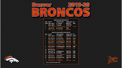 Denver Broncos 2019-20 Wallpaper Schedule