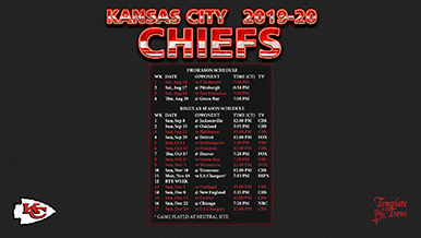 Kansas City Chiefs 2019-20 Wallpaper Schedule