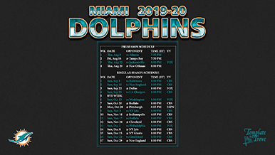 Miami Dolphins 2019-20 Wallpaper Schedule