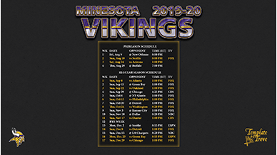Minnesota Vikings 2019-20 Wallpaper Schedule