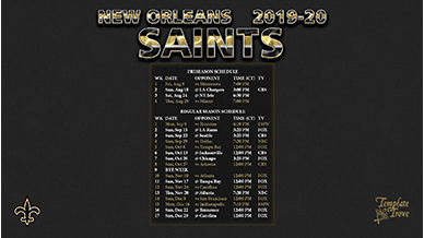 New Orleans Saints 2019-20 Wallpaper Schedule