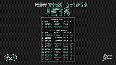 New York Jets 2019-20 Wallpaper Schedule