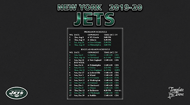 New York Jets 2019-20 Wallpaper Schedule