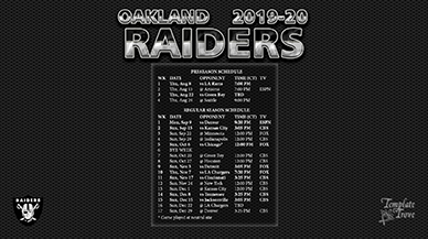 Oakland Raiders 2019-20 Wallpaper Schedule
