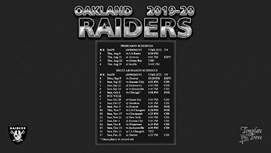 Oakland Raiders 2019-20 Wallpaper Schedule
