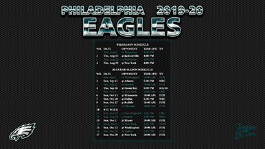 Philadelphia Eagles 2019-20 Wallpaper Schedule