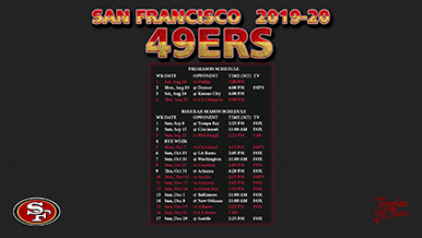 San Francisco 49ers 2019-20 Wallpaper Schedule