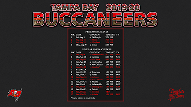 Tampa Bay Buccaneers 2019-20 Wallpaper Schedule