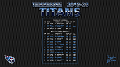 Tennessee Titans 2019-20 Wallpaper Schedule