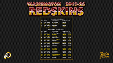 Washington Redskins 2019-20 Wallpaper Schedule