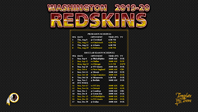 Washington Redskins 2019-20 Wallpaper Schedule