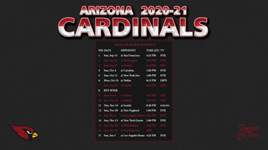 Arizona Cardinals 2020-21 Wallpaper Schedule