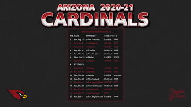 Arizona Cardinals 2020-21 Wallpaper Schedule