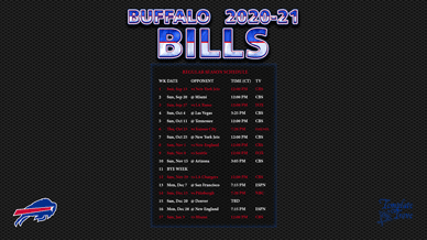 Buffalo Bills 2020-21 Wallpaper Schedule