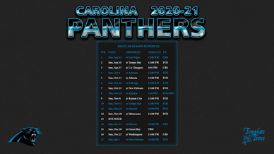 Carolina Panthers 2020-21 Wallpaper Schedule
