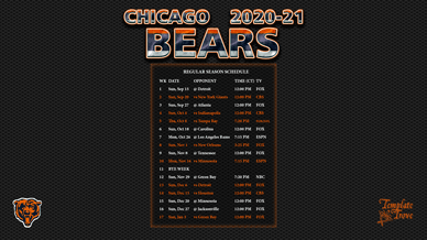 Chicago Bears 2020-21 Wallpaper Schedule