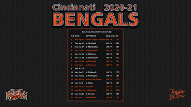 Cincinnati Bengals 2020-21 Wallpaper Schedule