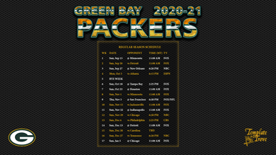 Green Bay Packers 2020-21 Wallpaper Schedule