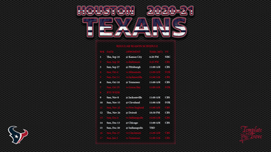 Houston Texans 2020-21 Wallpaper Schedule