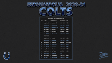 Indianapolis Colts 2020-21 Wallpaper Schedule