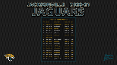 Jacksonville Jaguars 2020-21 Wallpaper Schedule
