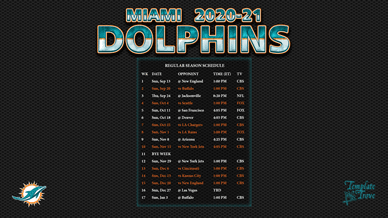 Miami Dolphins 2020-21 Wallpaper Schedule