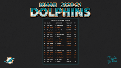 Miami Dolphins 2020-21 Wallpaper Schedule