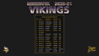 Minnesota Vikings 2020-21 Wallpaper Schedule