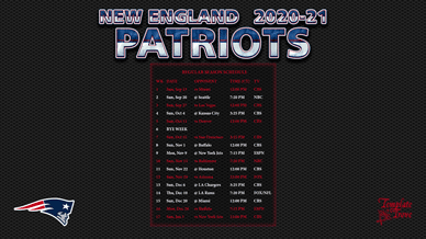 New England Patriots 2020-21 Wallpaper Schedule