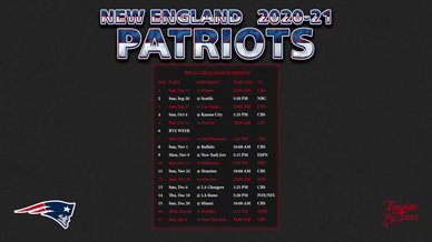 New England Patriots 2020-21 Wallpaper Schedule
