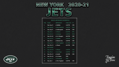 New York Jets 2020-21 Wallpaper Schedule