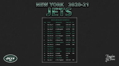 New York Jets 2020-21 Wallpaper Schedule