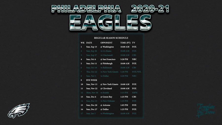 2020 2021 philadelphia eagles wallpaper schedule