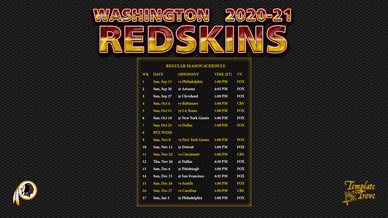 Washington Redskins 2020-21 Wallpaper Schedule