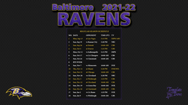 Baltimore Ravens 2021-22 Wallpaper Schedule