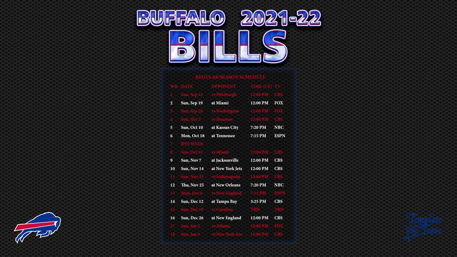 2022 buffalo bills schedule