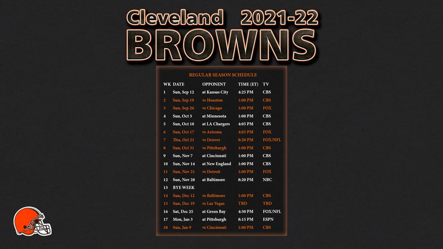2021-2022 Cleveland Browns Wallpaper Schedule