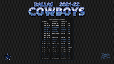 Dallas Cowboys 2021-22 Wallpaper Schedule