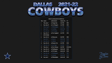 Dallas Cowboys 2021-22 Wallpaper Schedule