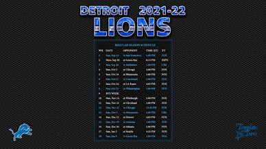 Detroit Lions 2021-22 Wallpaper Schedule