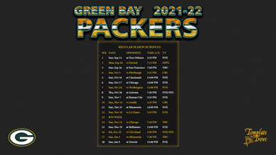 Green Bay Packers 2021-22 Wallpaper Schedule