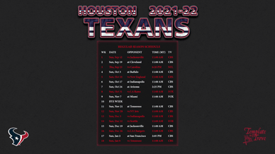 Houston Texans 2021-22 Wallpaper Schedule