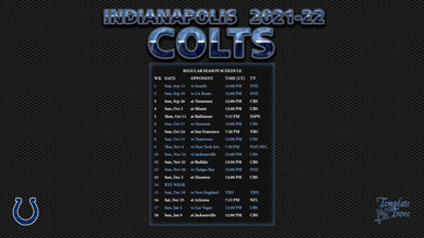 Indianapolis Colts 2021-22 Wallpaper Schedule