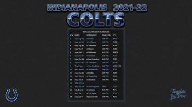 Indianapolis Colts 2021-22 Wallpaper Schedule