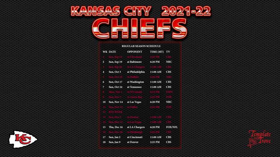 2021 2022 Kansas City Chiefs Wallpaper Schedule 2021 2022 Kansas City Chiefs Wallpaper Schedule