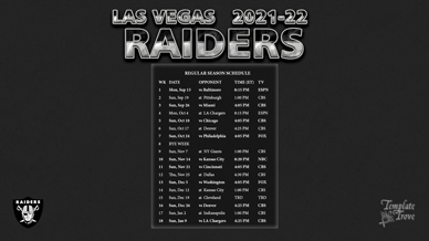 Las Vegas Raiders 2021-22 Wallpaper Schedule