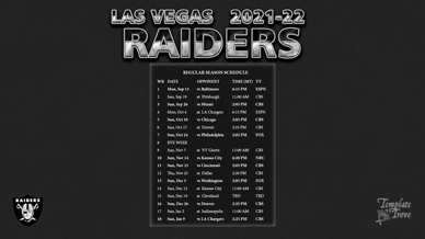 Las Vegas Raiders 2021-22 Wallpaper Schedule