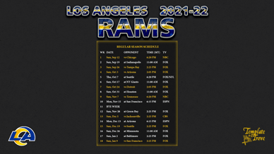 Los Angeles Rams 2021-22 Wallpaper Schedule