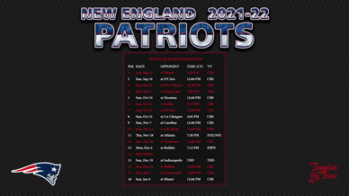 New England Patriots 2021-22 Wallpaper Schedule
