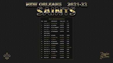 New Orleans Saints 2021-22 Wallpaper Schedule